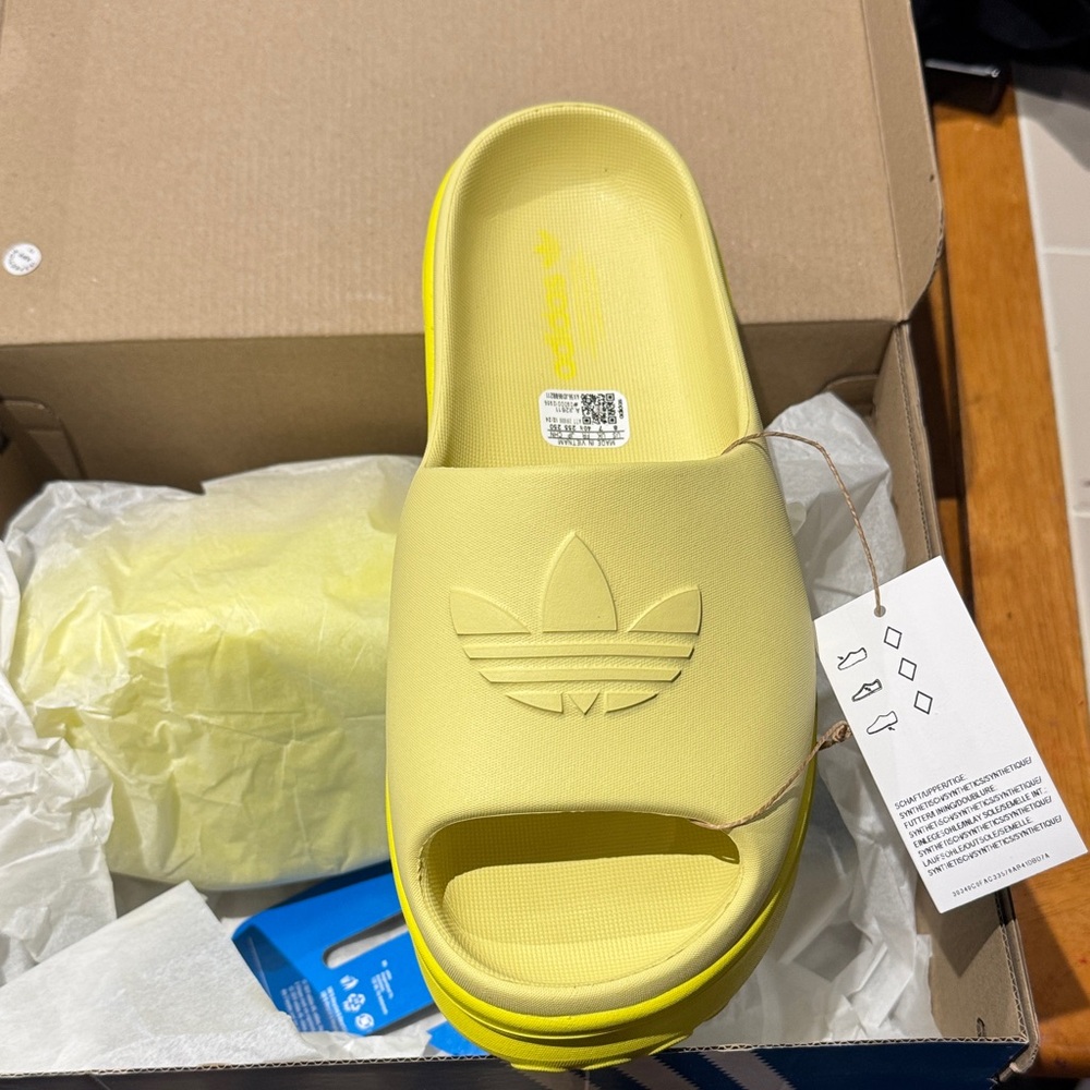 Adidas Yellow Platform Slide Sandals - Womens - Picture 3 of 4